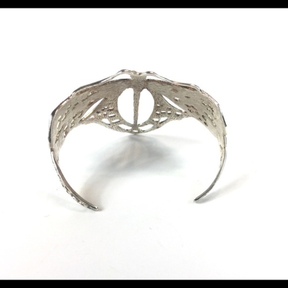 Sterling Silver Art Deco Dragonfly Cuff Bracelet - Picture 4 of 6
